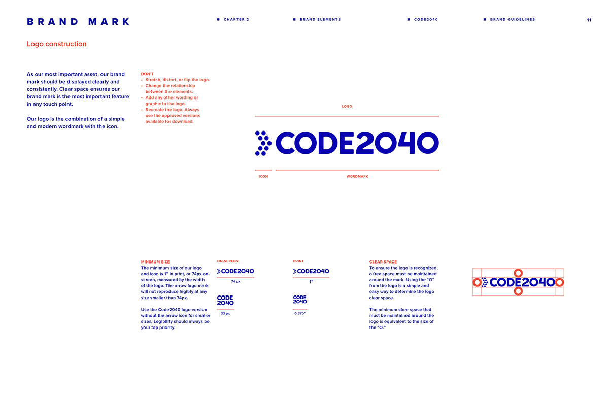 code2040 brand guidelines branding  graphic design  style exploration rebranding Creative Direction  design direction art direction 