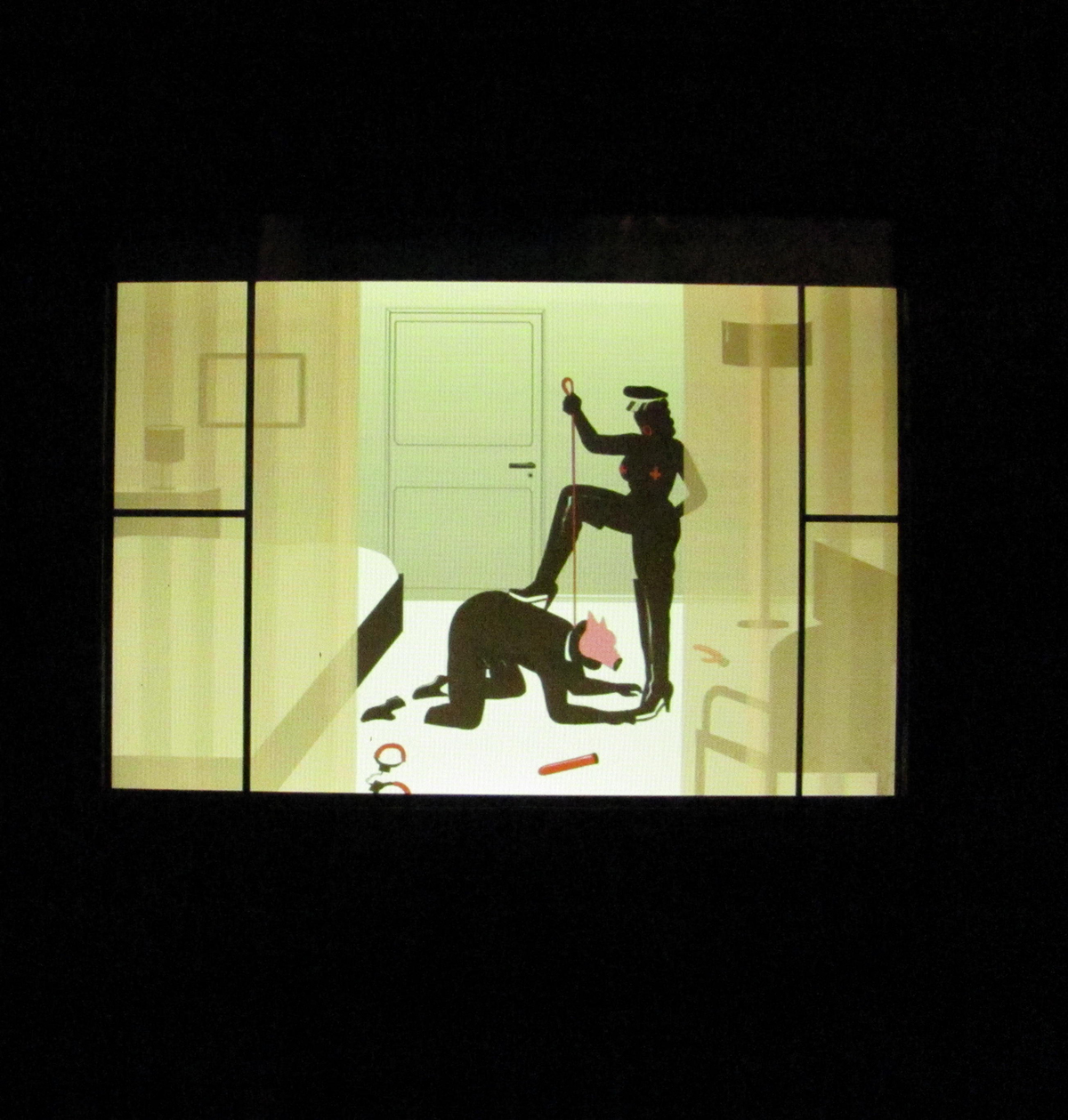 voyeurism couple bondage crime scene sister wunderkammern fine art hotel room screens Roma gallery italian artist peep show
