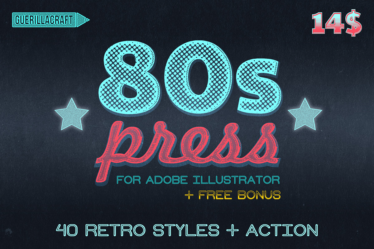 custom type 80s 80s revival 80s typography graphic styles effects adobe illustrator effects font freebie 80s font Retro 80s Retro 90s bold lettering