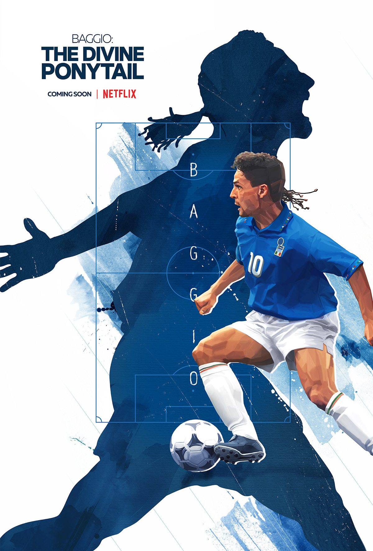 baggio fedchenko football ILLUSTRATION  Netflix photoshop poster sport The Divine Ponytail sportcard