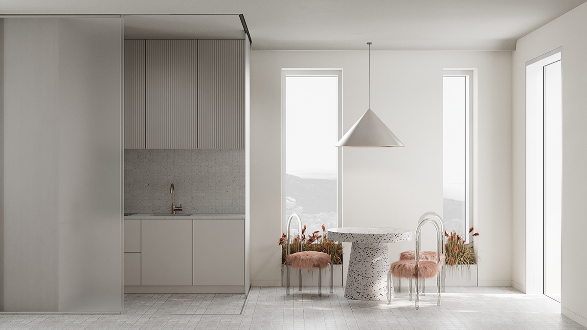 3Dx max Appartmen architecture CGI corona render  interior design  kitchen Project rendering visualization