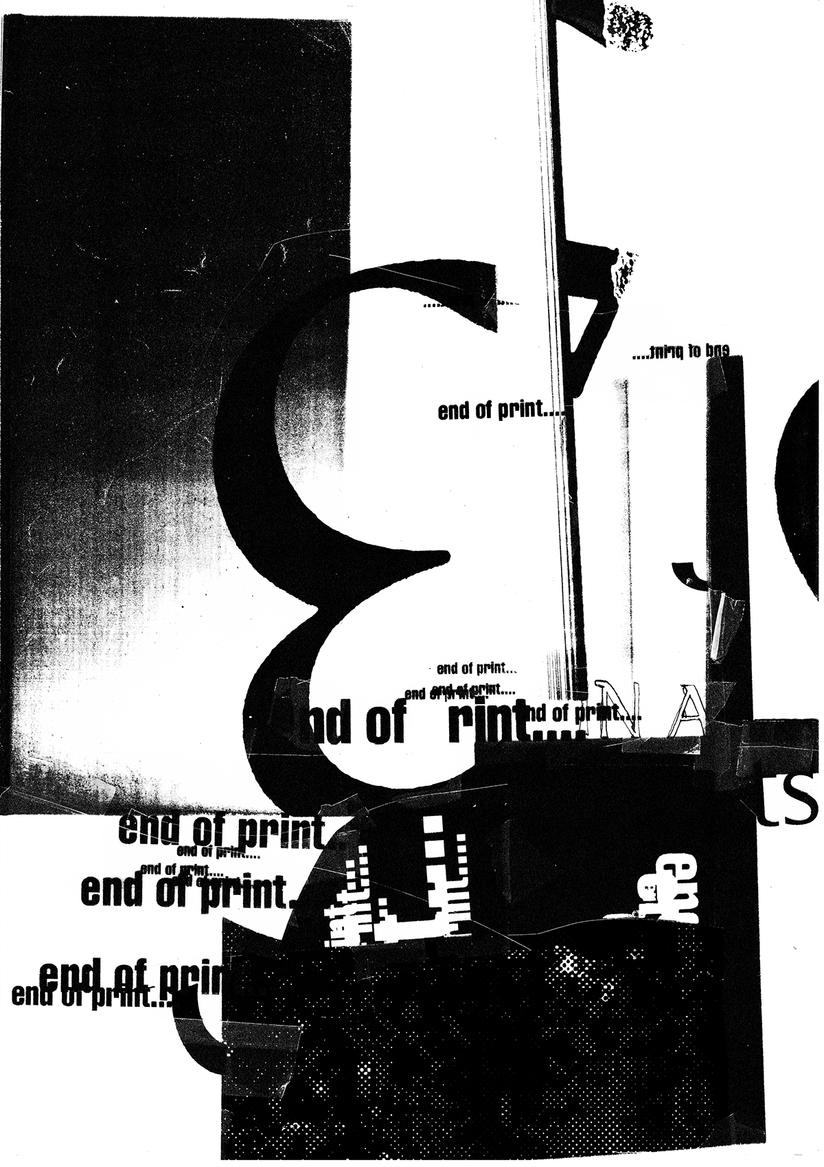 end of print graphics print is dead lettering print design  posters photocopy b&w