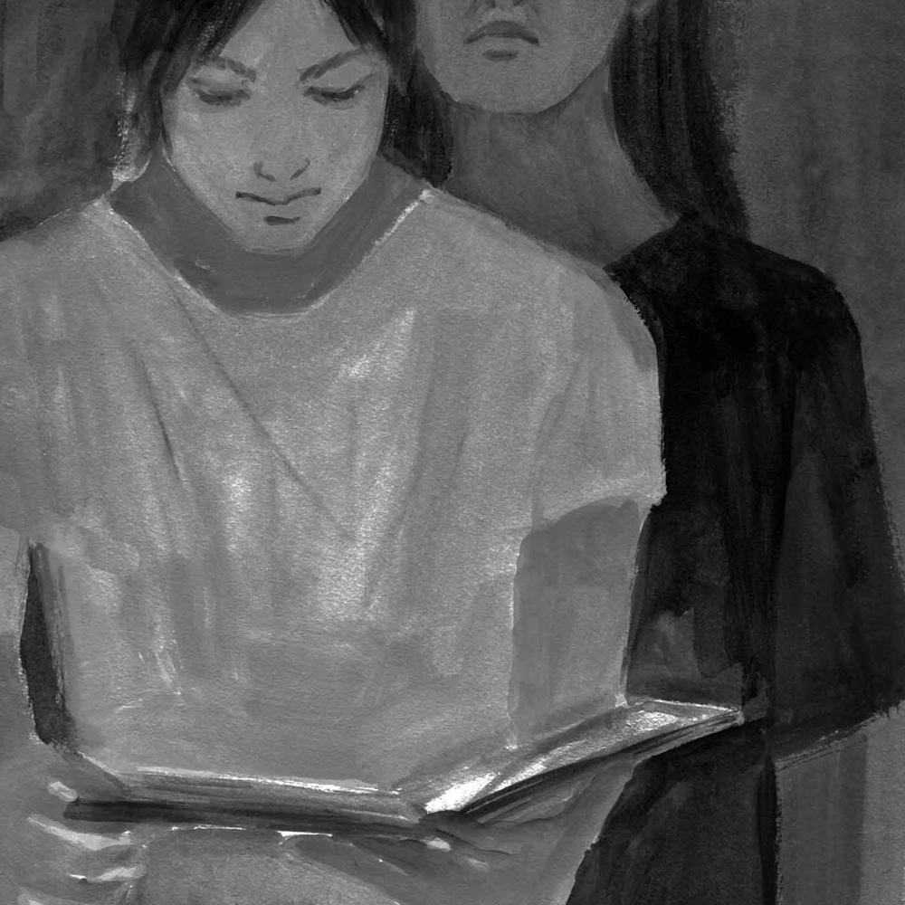 novel ILLUSTRATION  people person black and white Landscape acrylic moman man girl