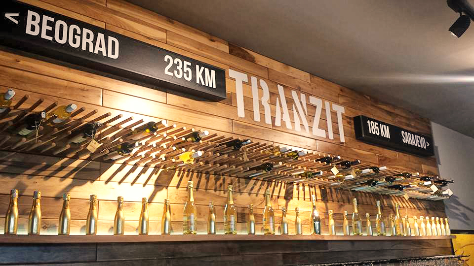 Interior restaurant bar walnut wood tranzit Bosnia
