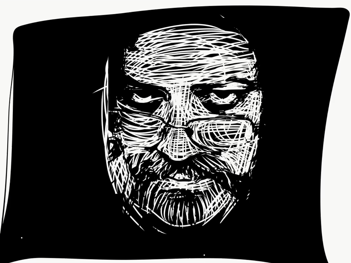 adobedraw self portrait vector art Antonio Romero creepy Halloween dark Scary