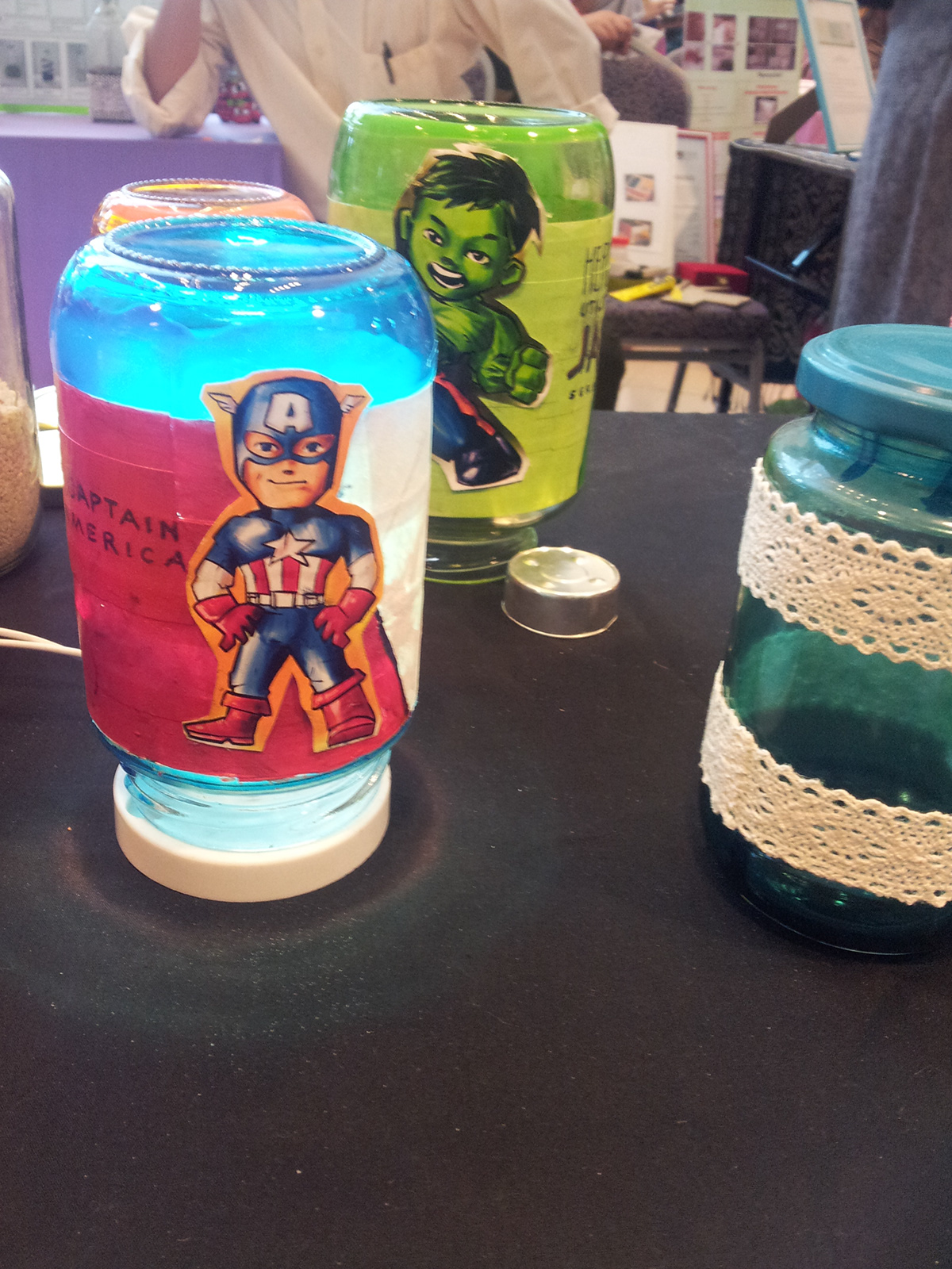 tea-light lamp shades mason jars recycled bottles