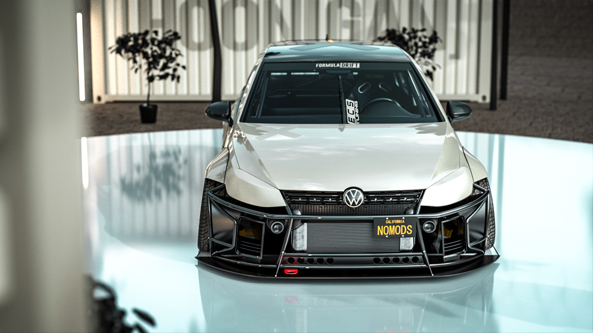 Camber container drift golf GTI industrial modified tuning volkswagen widebody