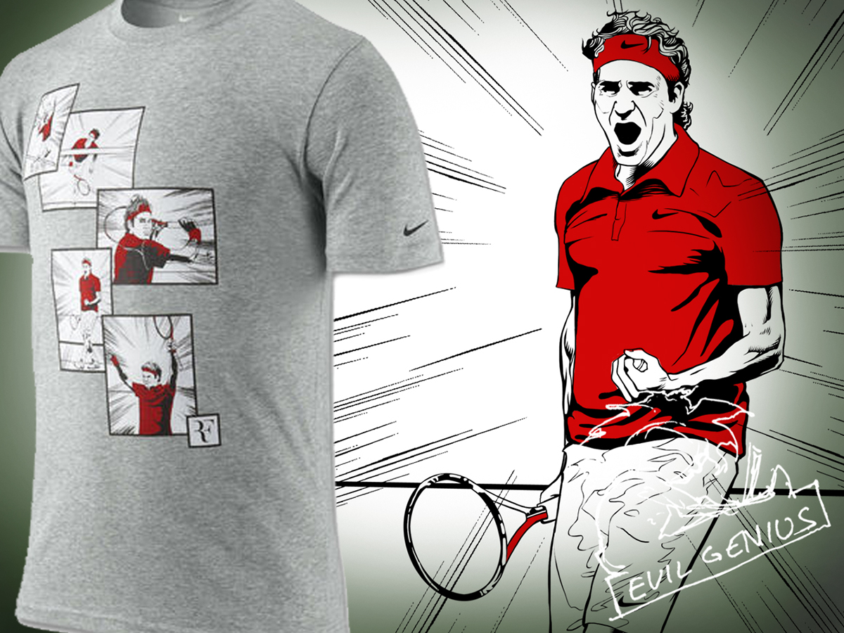 Nike  Roger Federer tennis Gregory Parkin Evil Genius rolex Switzerland wilson goat