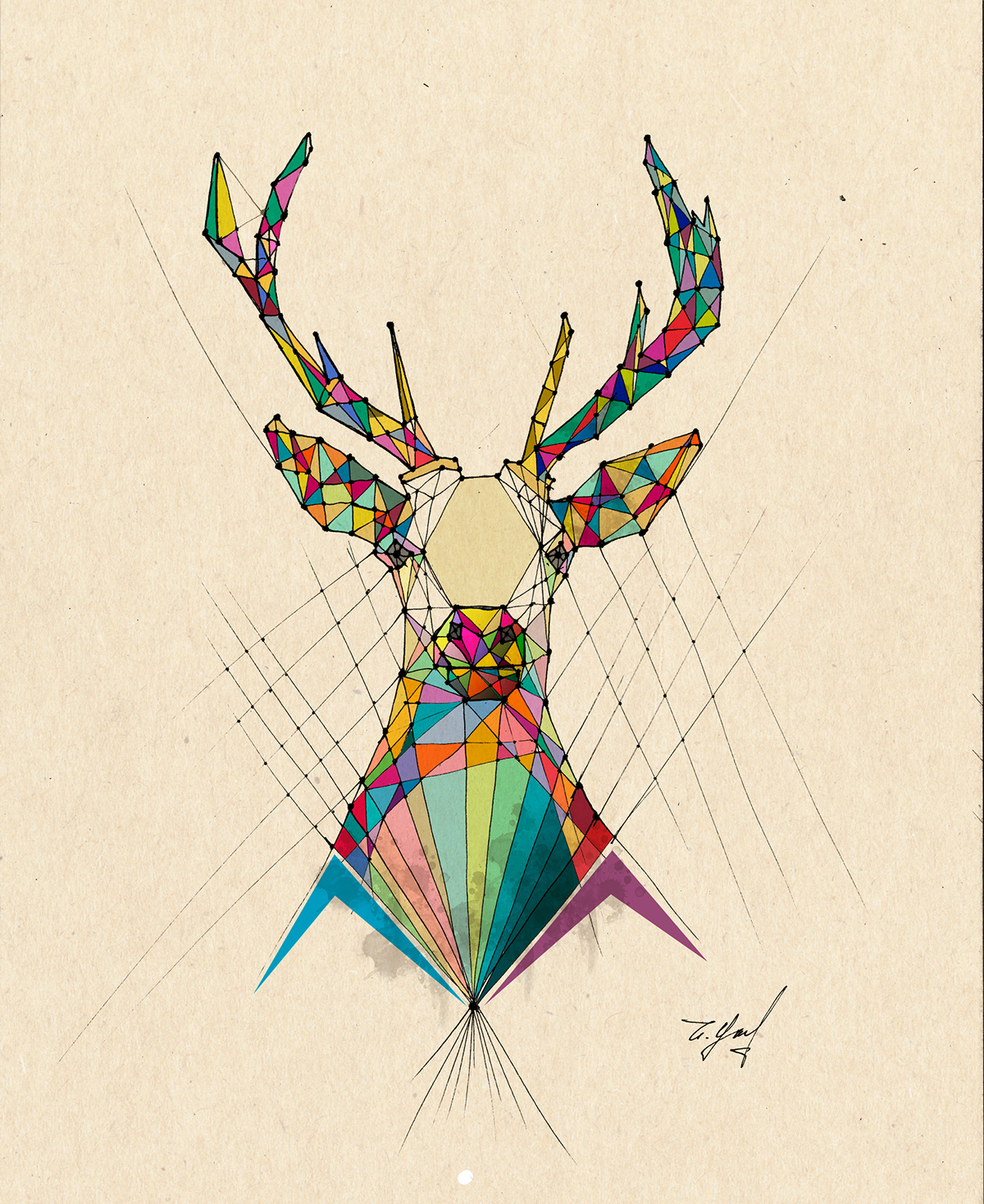 art print tshirt artwork draw animal antilope