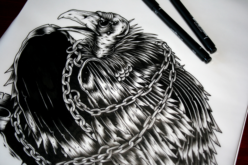 vulture bird tattoo Driven Fear John Hobbs