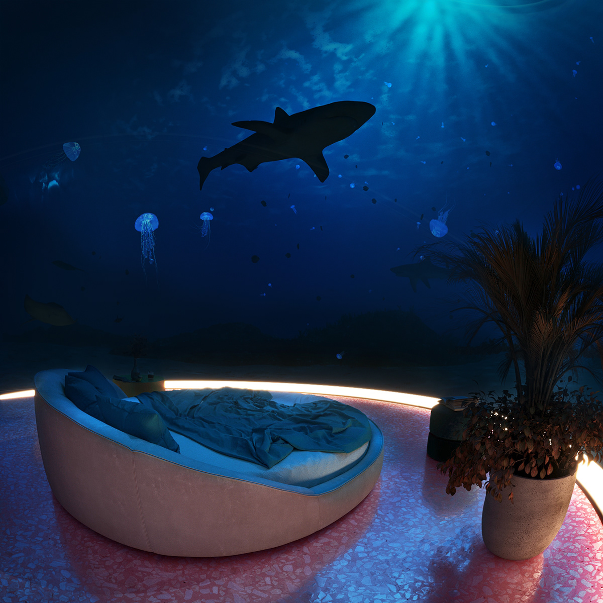 3dsmax architecture beach bubble CGI corona exterior house underwater vizualisation