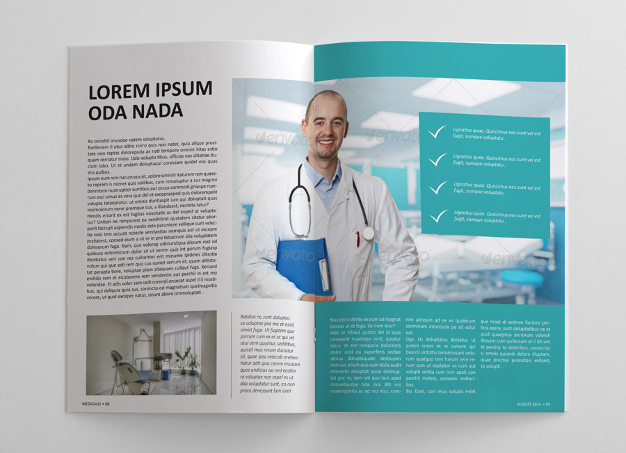 Medecines a4 blue care clean doctors flexible Health hospital letter magazine medical minimal modern pharmacy