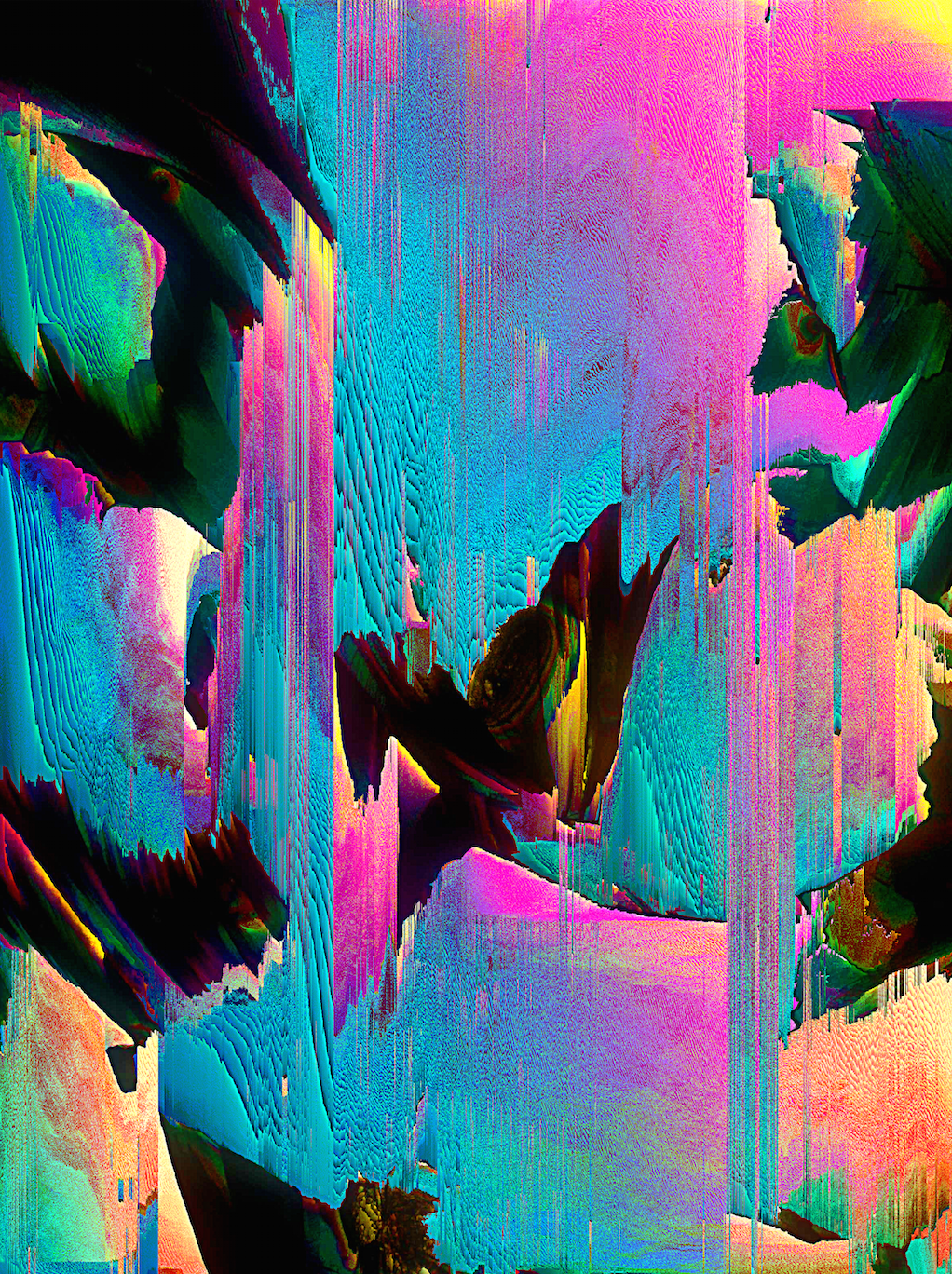 paint ink Glitch pixel sort texture Marble abstract Digital Art  iridescent holographic