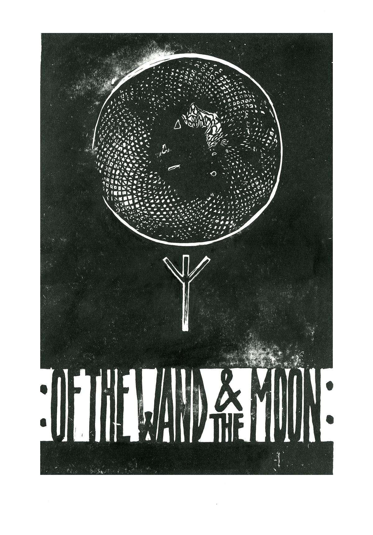 linocut poster printmaking graphicart ofthewand&themoon GigPoster darkmusic Lyrics ILLUSTRATION  blacksunflowers