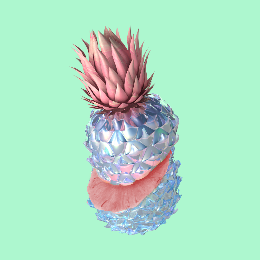 cinema 4d maxon c4d pastel abstract surreal visual design CGI Pineapple beer body gameboy instagram takeover