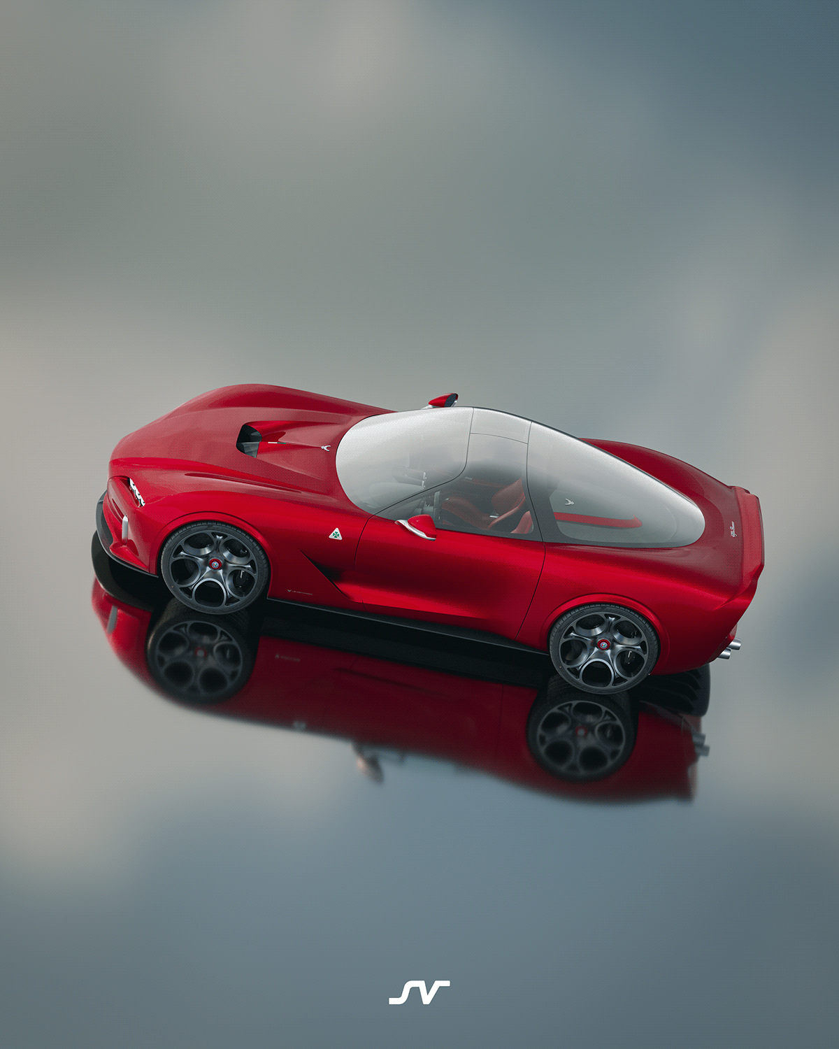 automotive   CGI alfa romeo blender Photography  cycles Render usd coupe