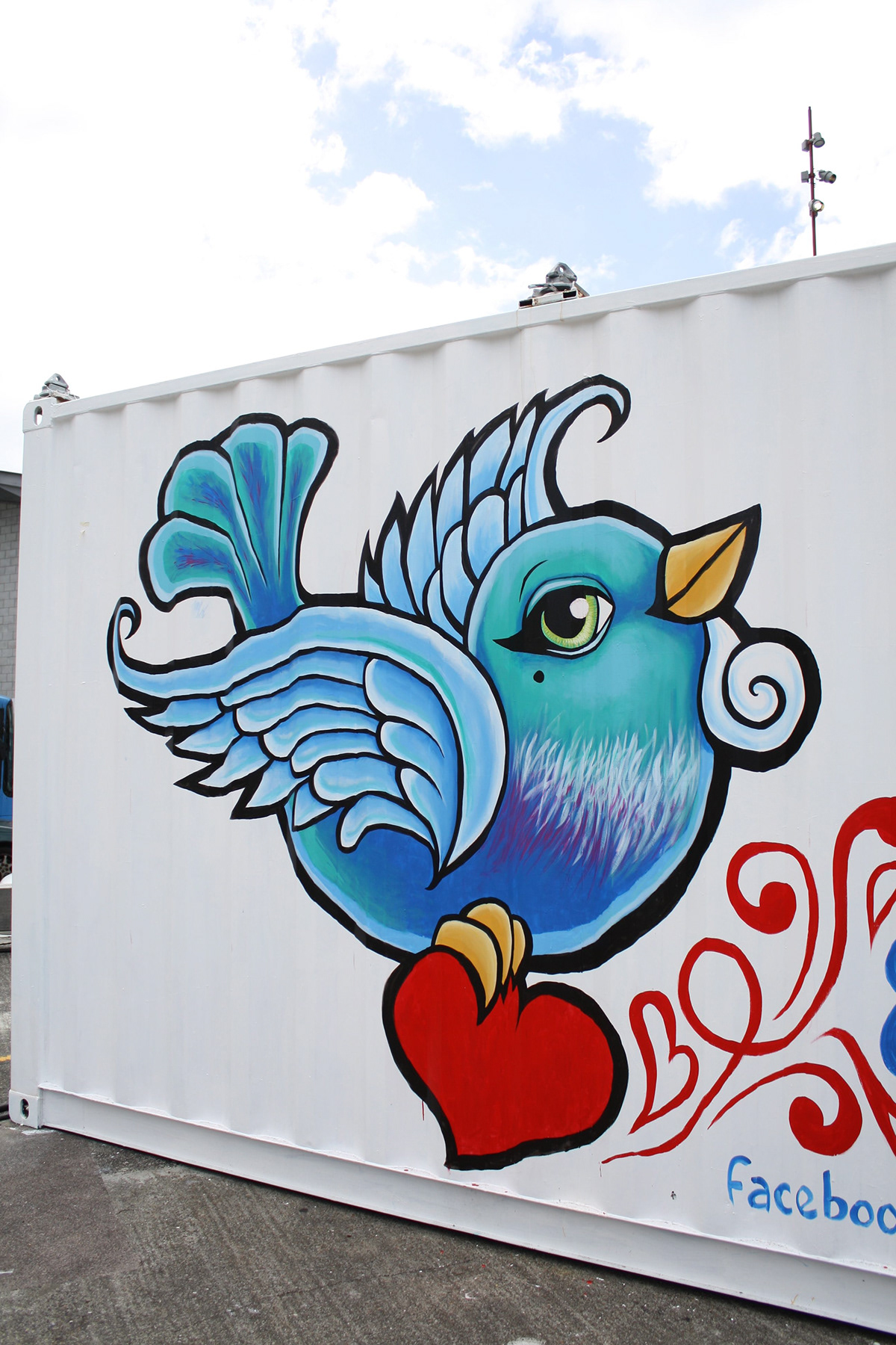 Love  dreaming  container bird  tui  tattoo  Mural big painting  exhibition auckland New Zealand