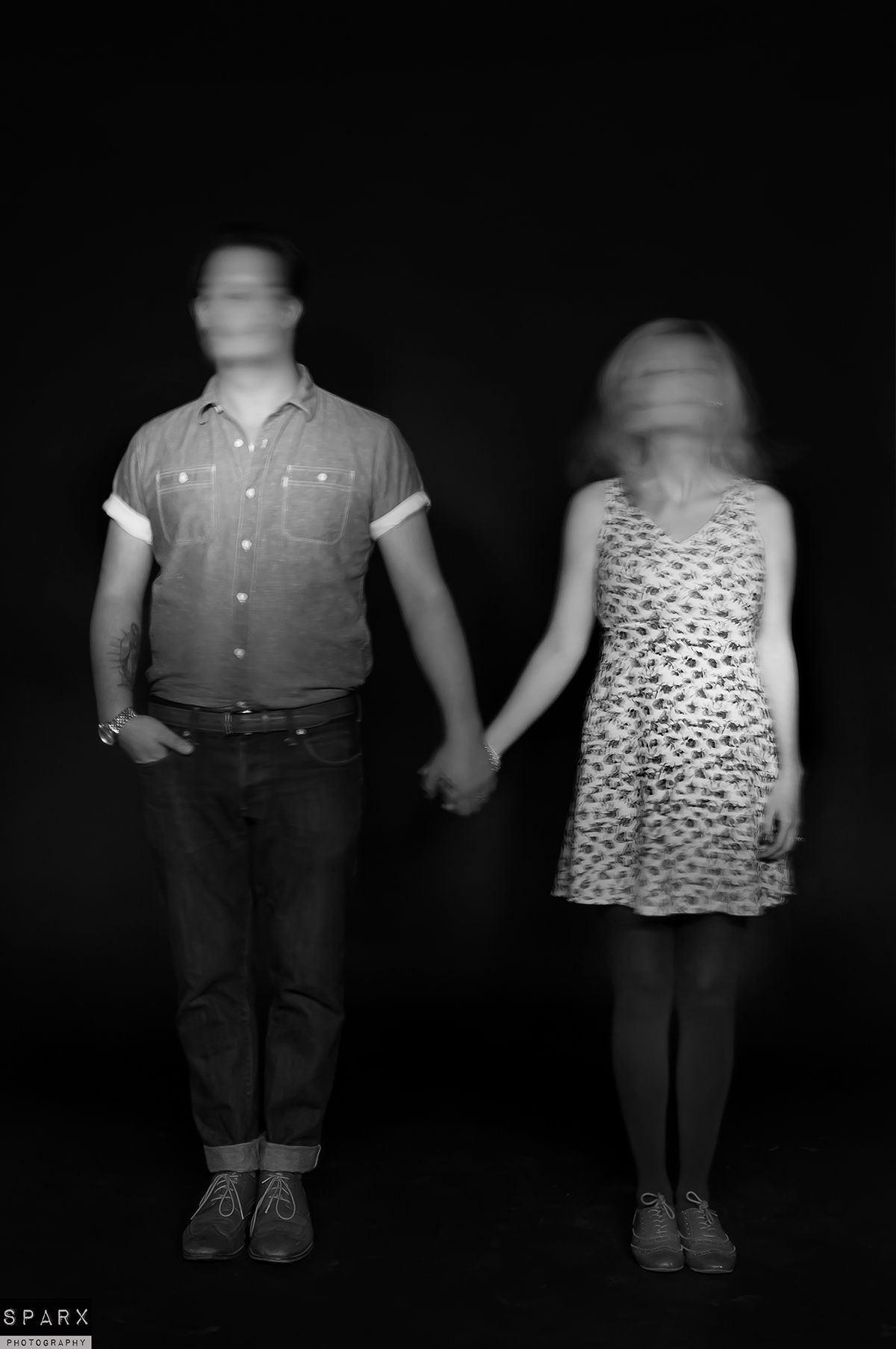people identity black White long exposure blurred faces slow shutter studio contrast dark