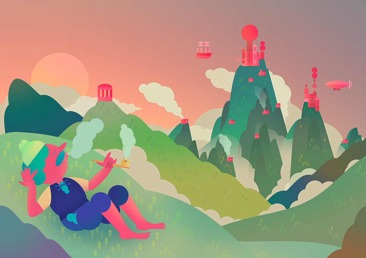 landscapes fantasy Character graphic vivid colours color personal Promotional