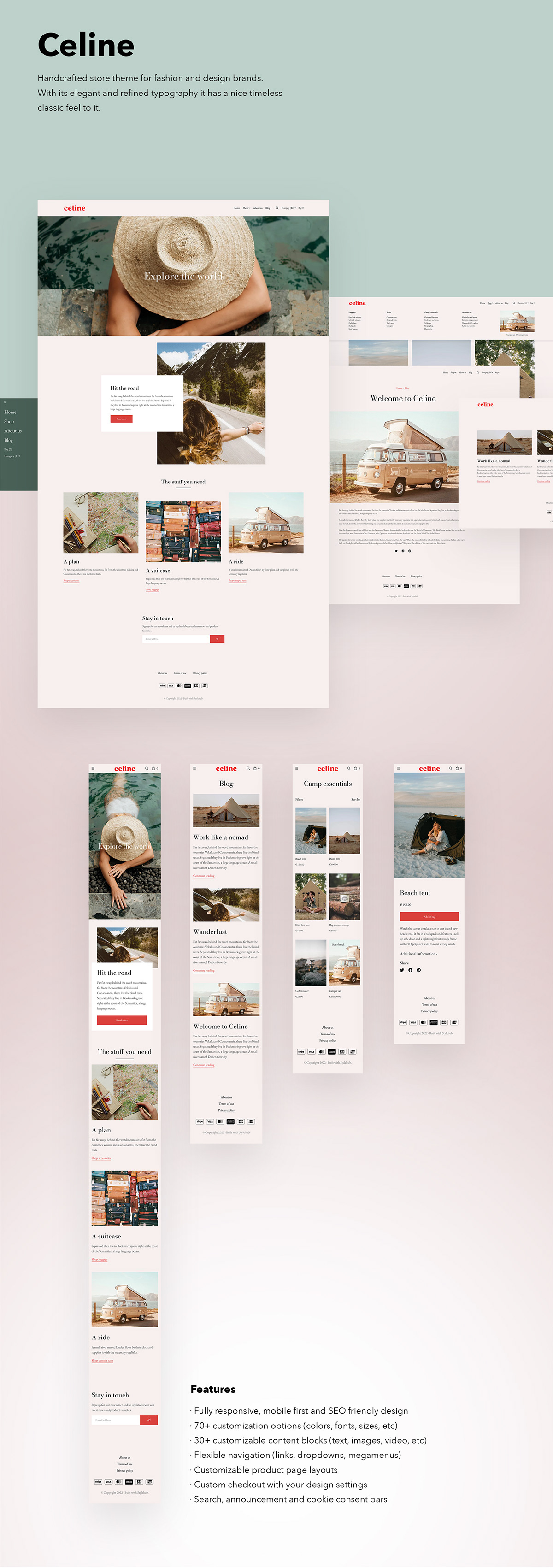 Ecommerce online store Responsive Storefront template Theme Web Design  Website