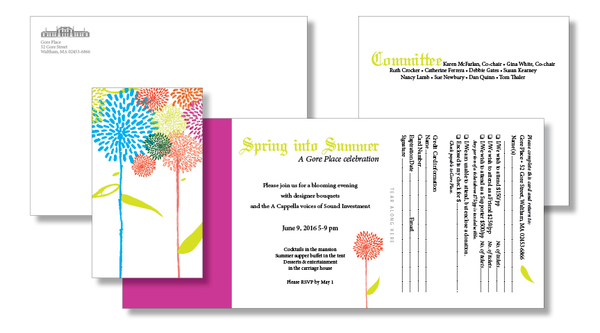 summer Invitation rsvp Flowers perforate