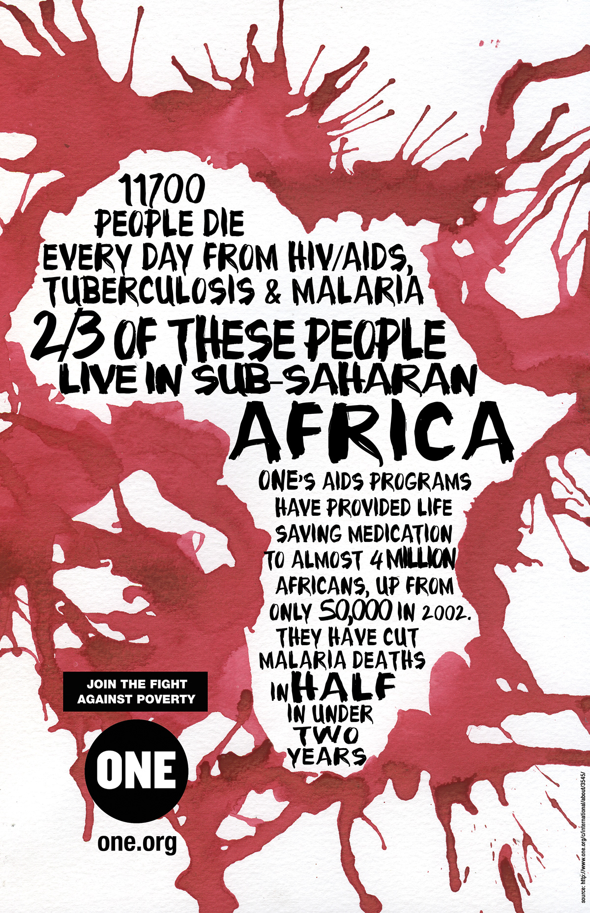 One africa malaria AIDS ink handdrawn