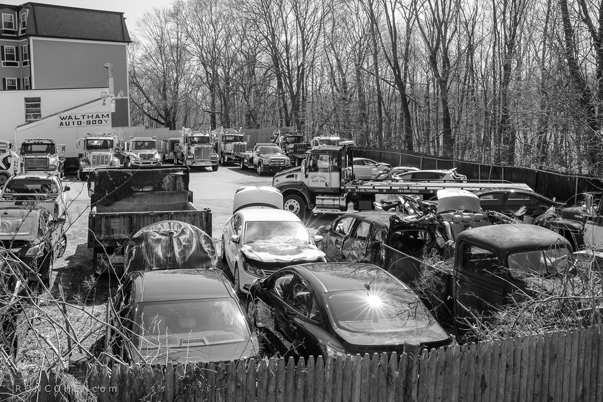 automobile car junk ma Massachusetts scrap tow Truck Waltham yard