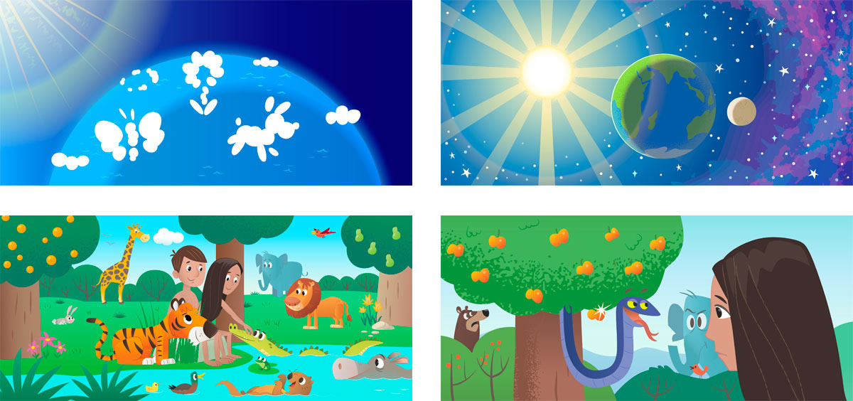 bible app ios iphone android iPad storybook children kids jesus Christian Education vector animated