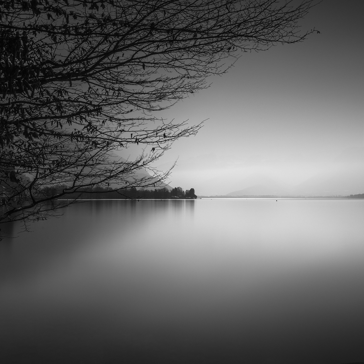 black and white fine art waterscapes mood long exposure lake fog
