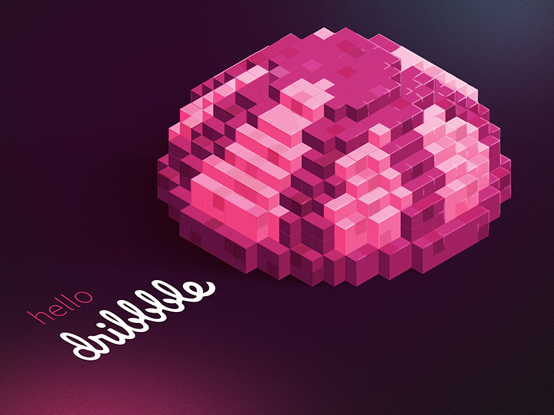 type typography   ILLUSTRATION  dribbble cube 3D