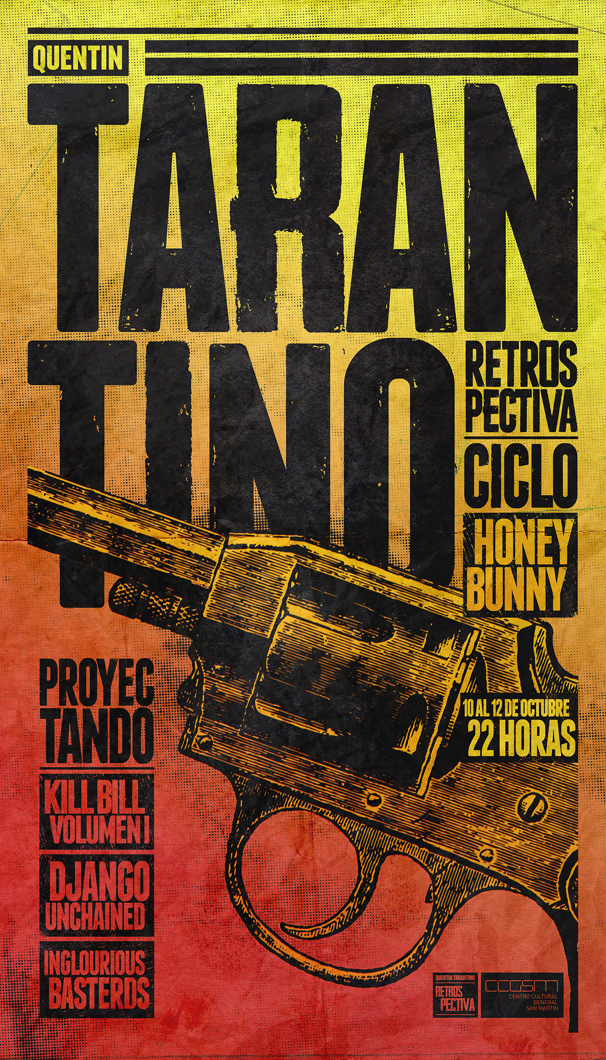 diseño gráfico Gabriele ciclo de cine Tarantino Quentin Tarantino kill bill Django Unchained inglourious basterds retrospectiva fadu