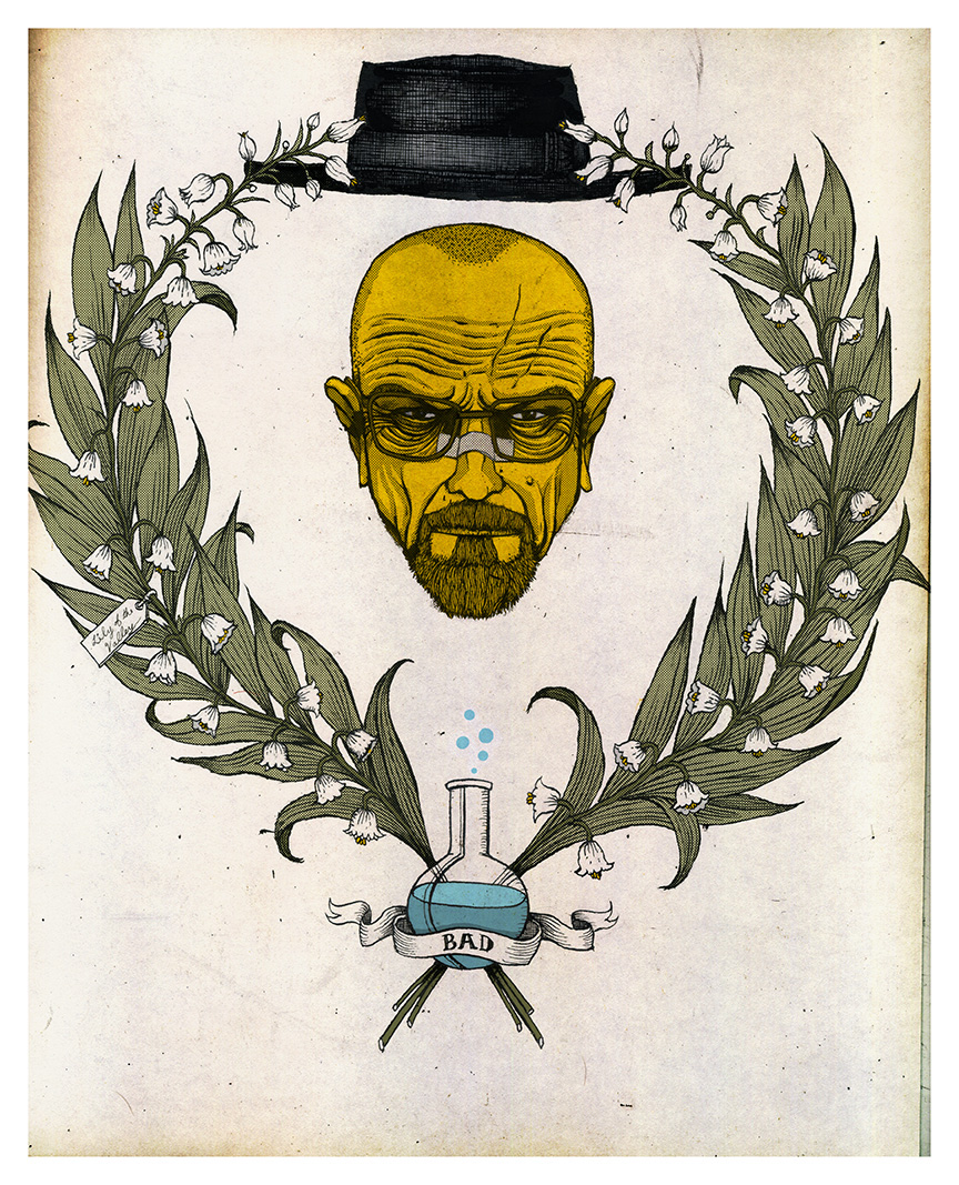 portrait breaking bad heisenberg walter white Character caricature   editorial