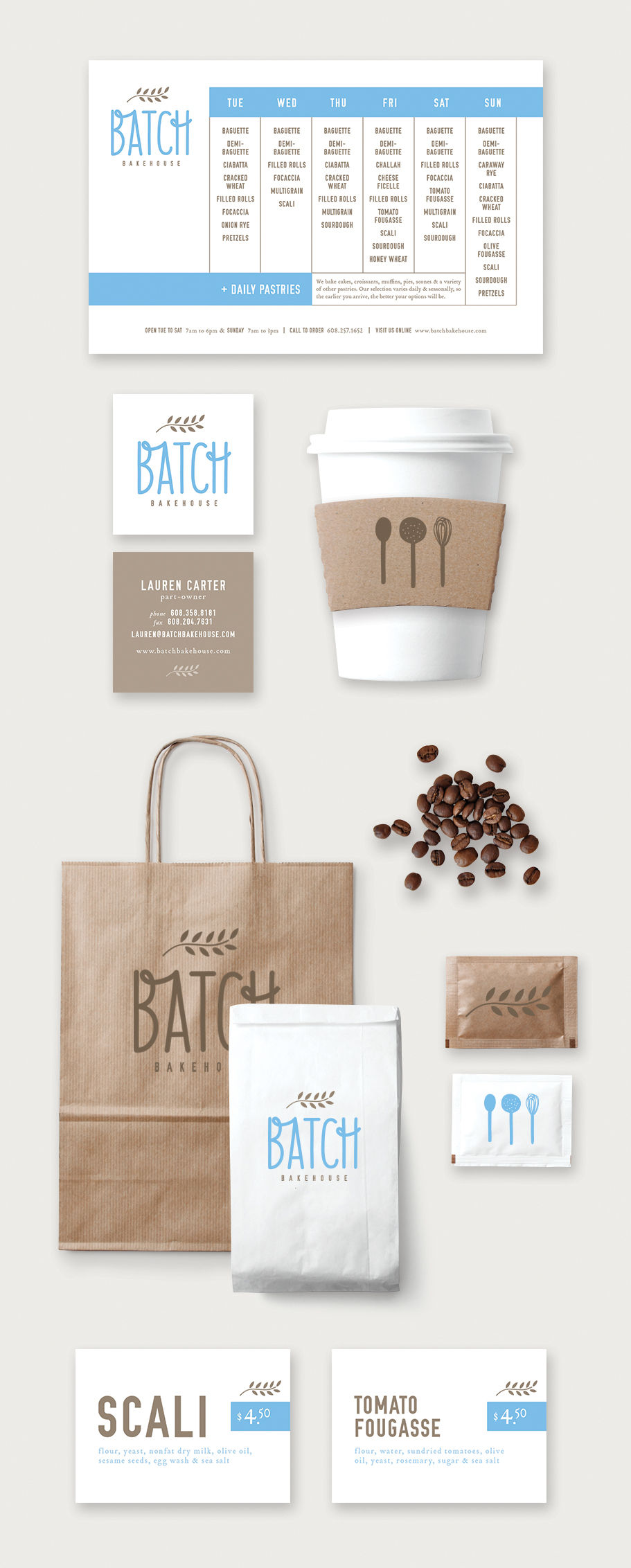 bakery Bakehouse hand-rendered type icons canvas bags Website