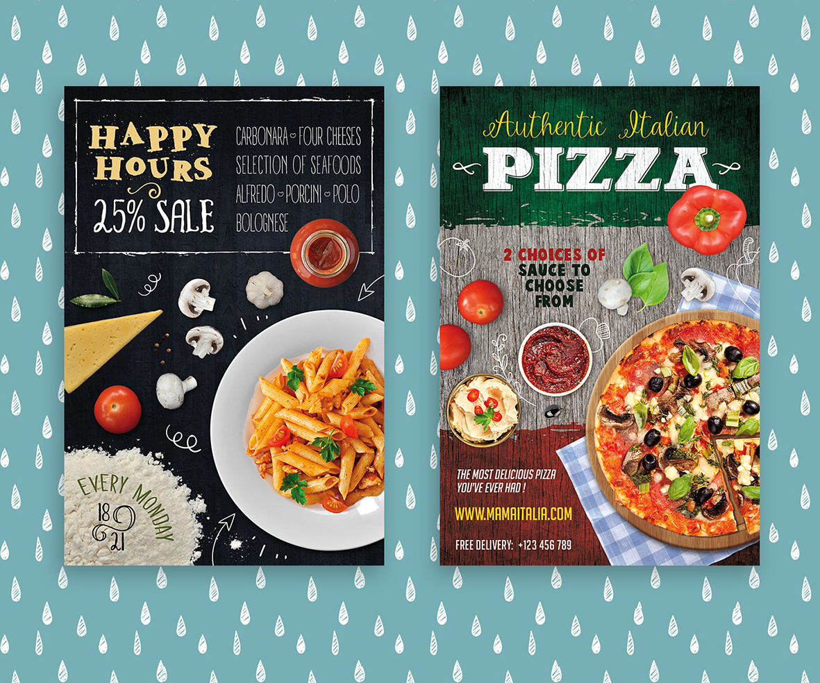 flyer Food  download summer Pizza Pasta template psd photoshop exclusive sale ad restaurant menu