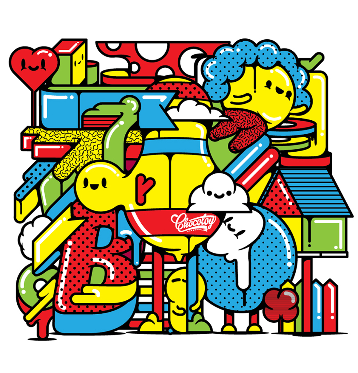 Love peace vector cute kawaii personajes colores formas amor venezuela TAlent best Illustraitor 3D
