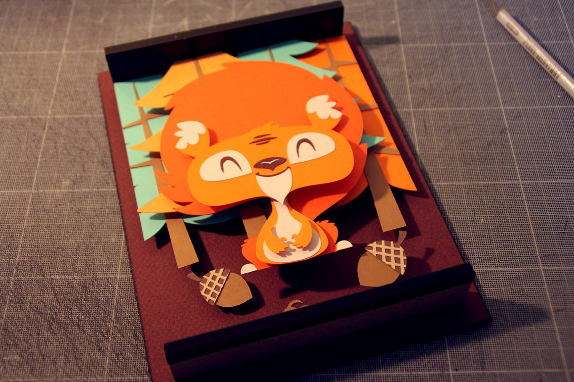 paperframe paper squirel forest autumn Pet
