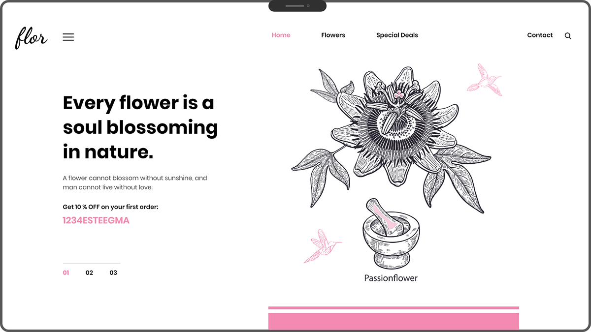 adobe Adobe XD animation  xd animation user experience Webdesign Flowers pink