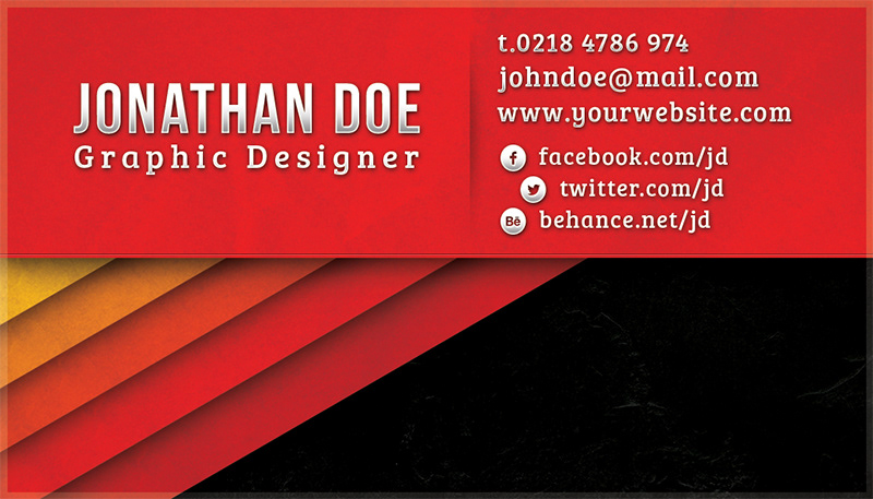 business card design textured texture colour red  yellow orange