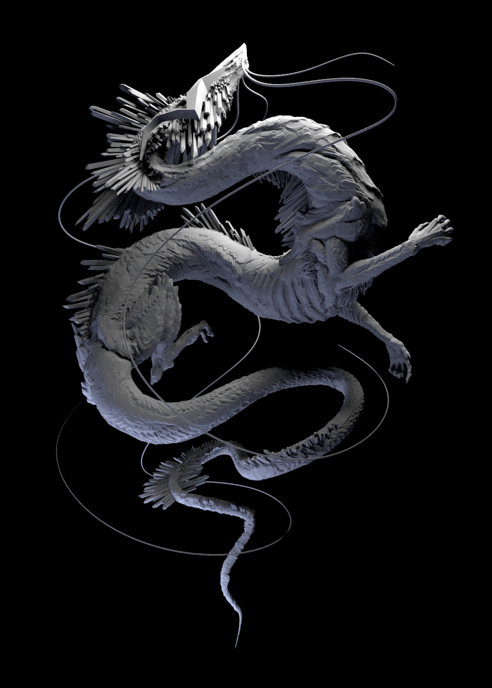wip Zbrush creature Maya sculpting  CG dragon chinese