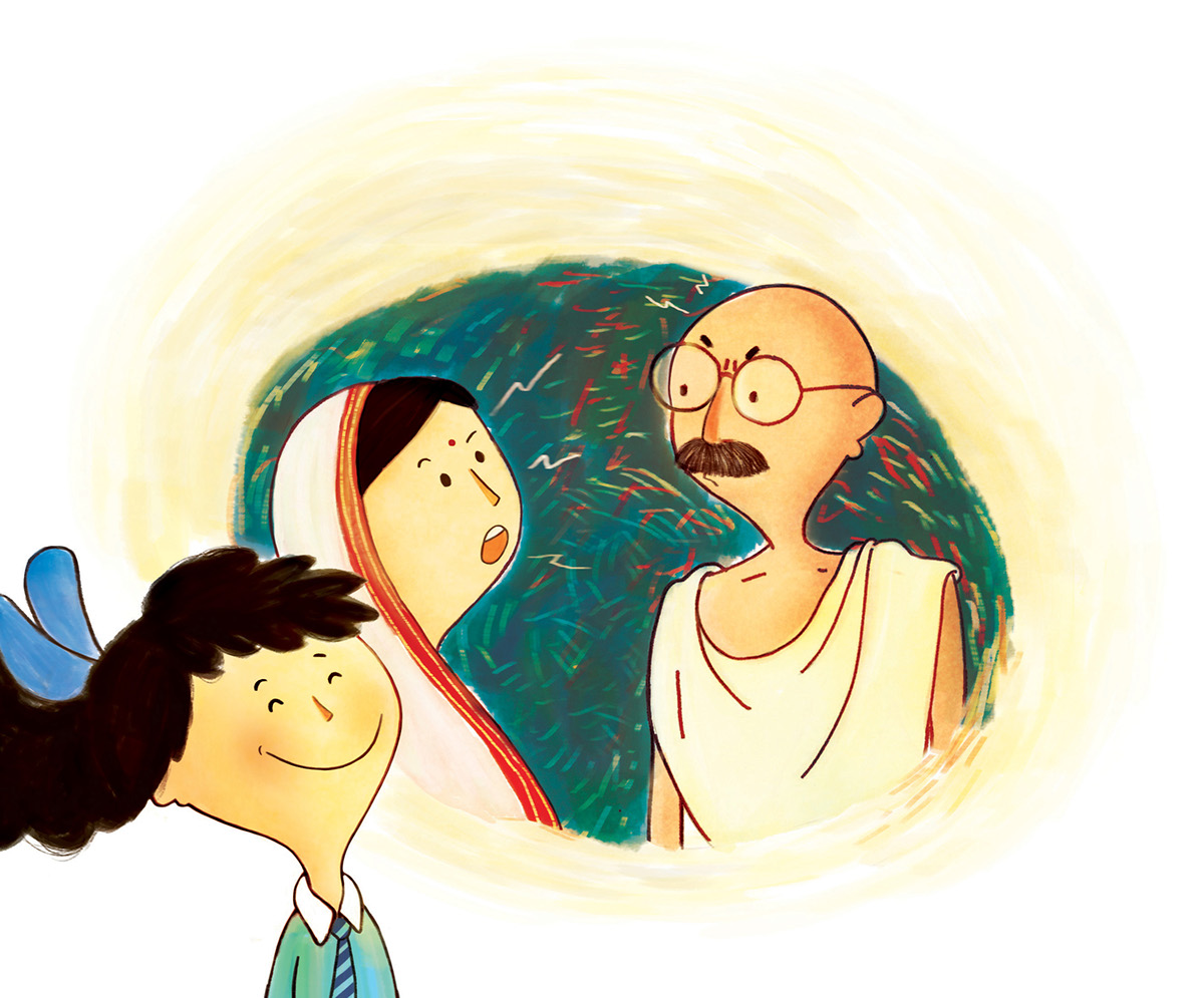ILLUSTRATION  Children's Books gandhi Kasturba Gandhi