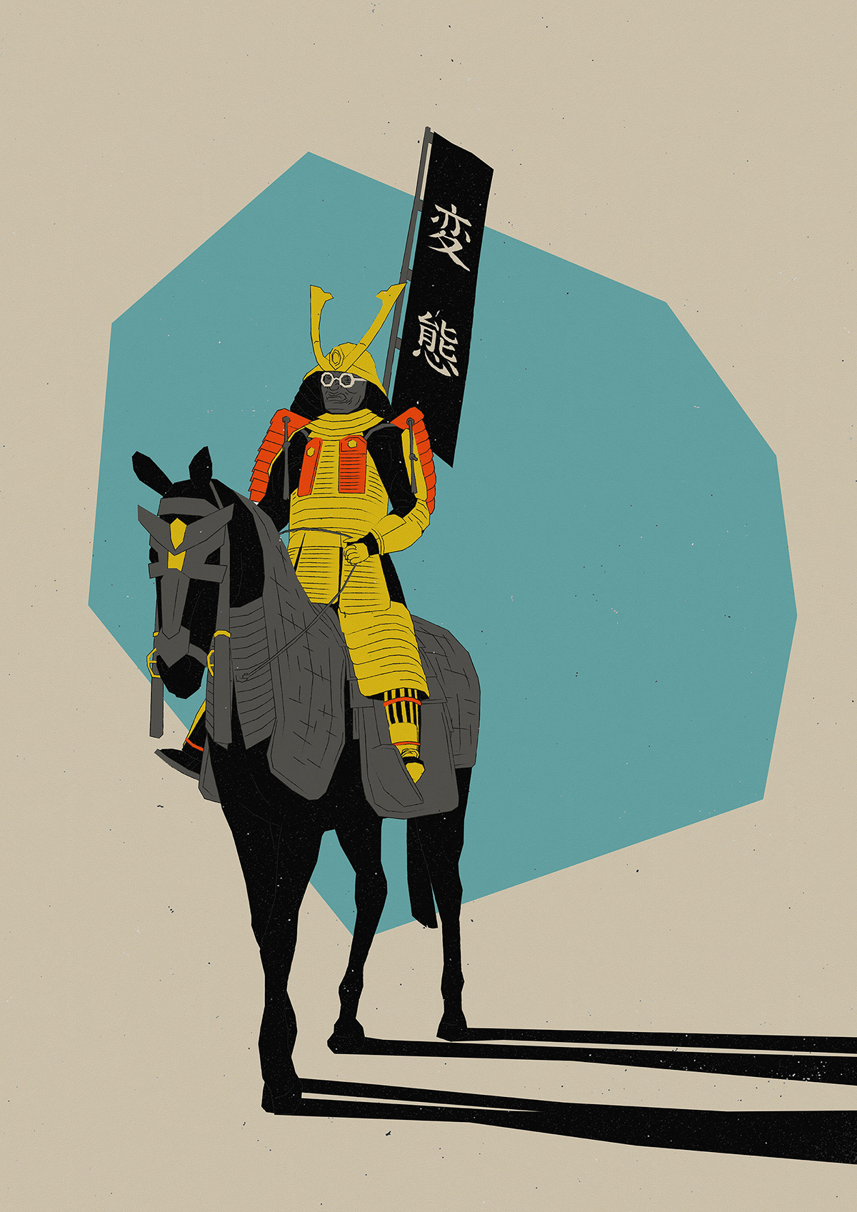 horse ILLUSTRATION  japan minimal nft samurai vector waifu warrior