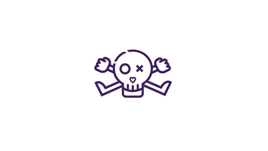 Logotype pirate danse nice animation  motion design geometric skull flag