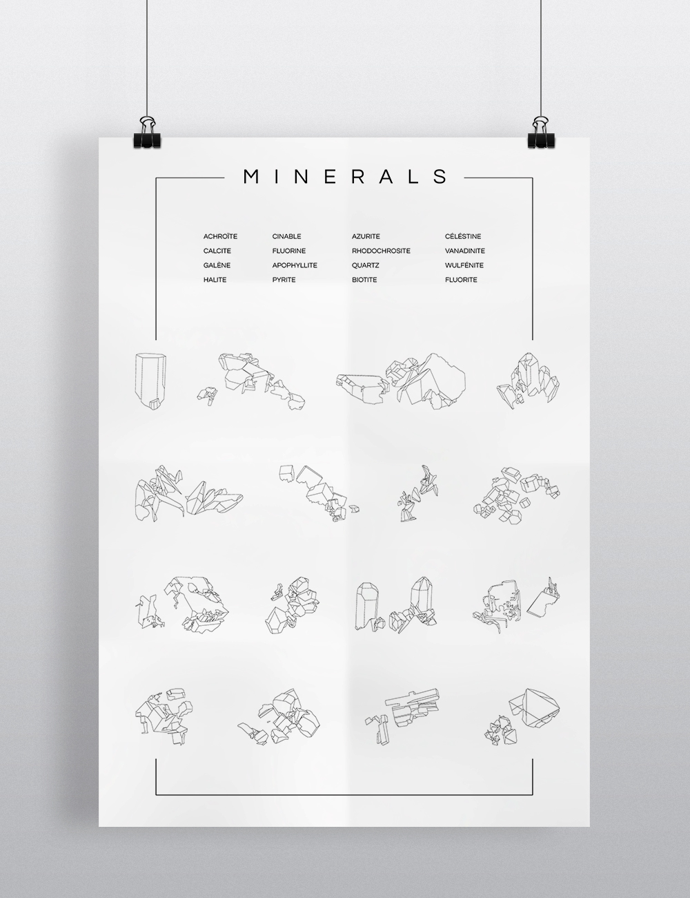 stones minerals minéraux pierres Glitch graphisme graphics posters affiches