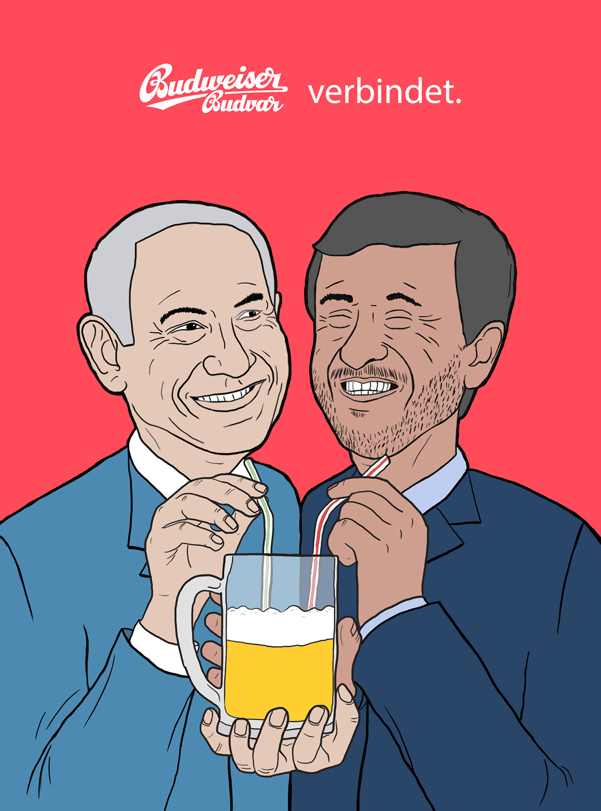 Barack Obama mitt romney beer Budweiser Budvar Connecting Homboys Iran  israel poster print