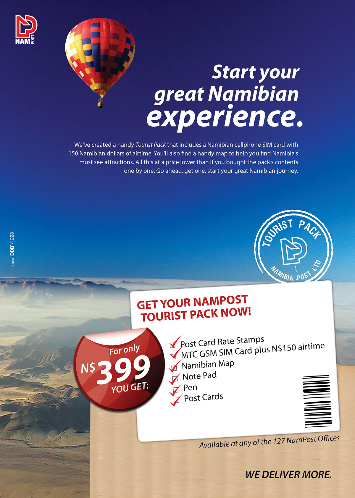 Nampost Tourist pack Namibia