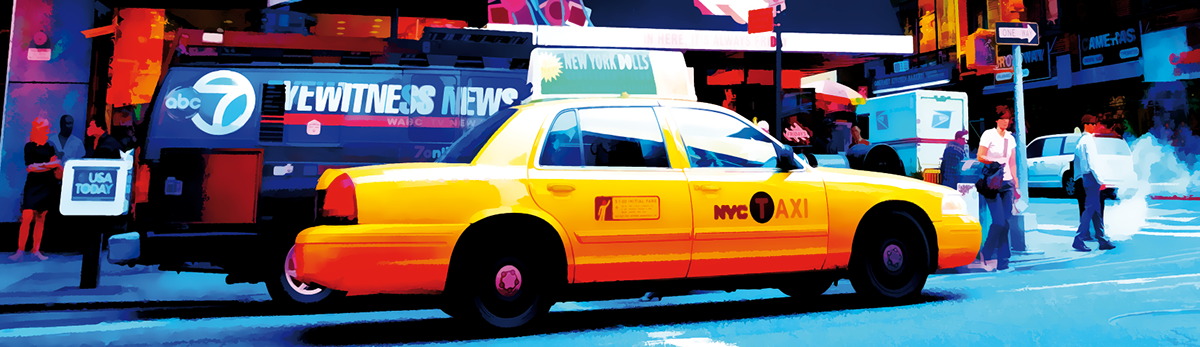 color images art Deja Vu visual art New York Travel bridges taxi dream girl