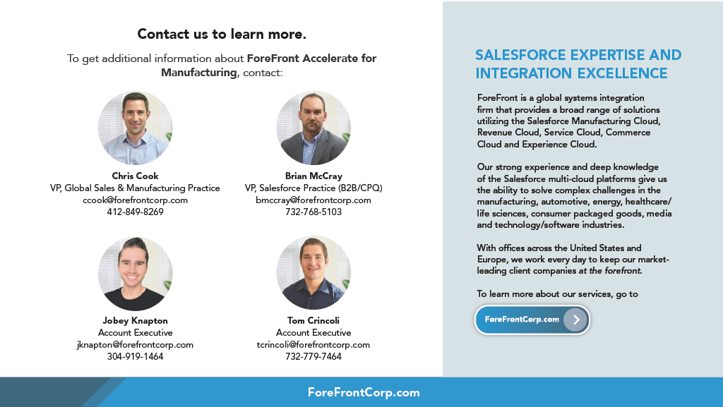 brochure manufacturing Salesforce