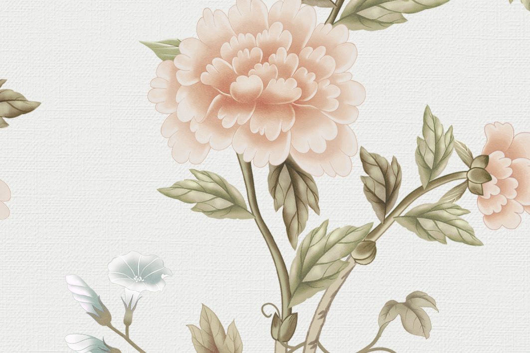 design textile pattern wallpaper interior design  visualization botanical Flowers ILLUSTRATION  bird
