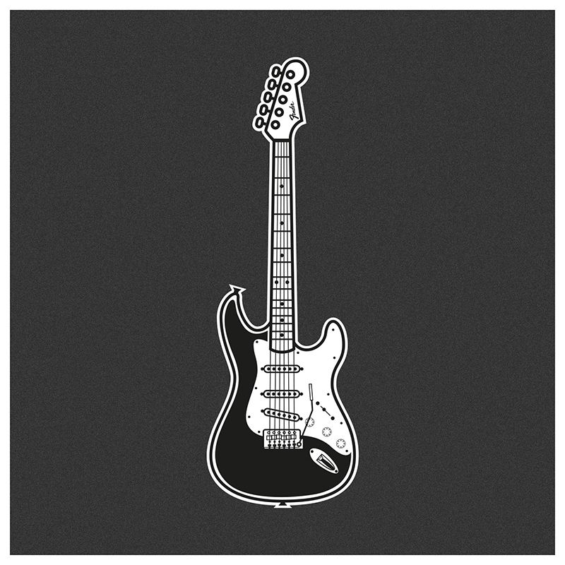 guitars electric sound instrument vector Illustrator dark black Gibson fender poster rock musician series Collection