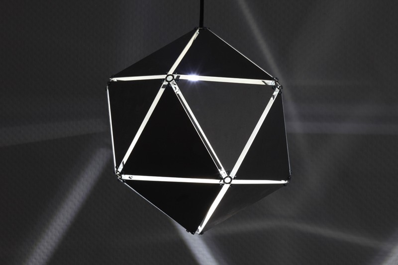 platonic solids icosahedron icosahedra light Lamp projection steel aluminium